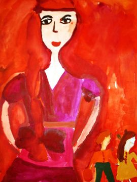 Сухова Анна, 8 лет, Портрет, б., акварель, ВОДХГ г. Волгоград
