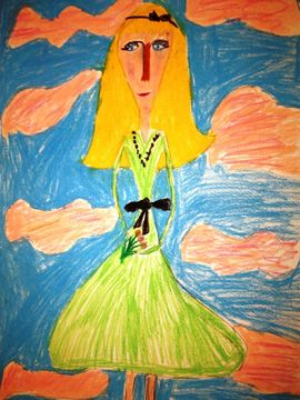 Федоренко Эвелина, 7 лет, Автопортрет, б., пастель, ВОДХГ г. Волгоград