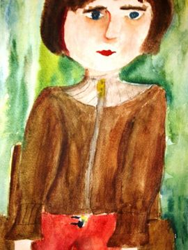 Федосеева Людмила, 8 лет, автопортрет, б., акварель, ВОДХГ г. Волгоград