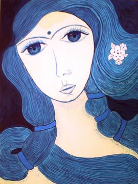Шадрина Мария, 15 лет, Портрет прекрасной дамы, б., гуашь, ДШИ, с. Ольховка, Волгоградская обл.