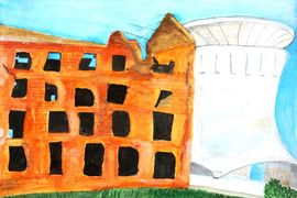 Баширова Сабина, 8 лет, Память жива, б., акварель, МОУ СОШ №6, г. Волгоград