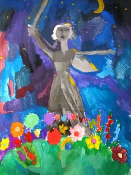 Капейкина Валерия, 6 лет, Родина Мать зовет, б., гуашь, г.Волгоград