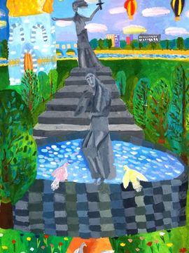 Киселёва Анастасия, 14 лет, Мамаев курган, б., гуашь, ВОДХГ, г. Волгоград