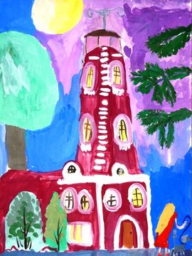 Кондрашева Кристина, 7 лет, Прогулка по Волгограду, б., гуашь,  ВОДХГ, г. Волгоград