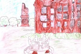 Красичкова Софья, 9 лет, Исторические места Сталинграда, б., цв. карандаши, МОУ СШ №99, г. Волгоград.