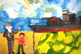 Мельмонт Даниил, 10 лет, Старый воин, б., гуашь, Центр развития творчества детей и юношества, г. Волгоград
