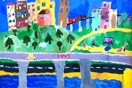 Орлова Анна, 9 лет, Мой город, б., гуашь, ВОДХ, г. Волгоград