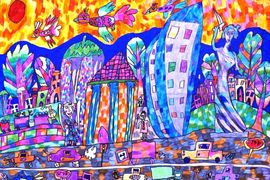 Петренко Полина, 8 лет, Мой любимый Волгоград, б., смеш. тех., ВОДХГ, г. Волгоград