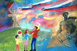 Салеева Яна, 13 лет, Россия помнит своих героев, б., гуашь, ЦРТ детей и юношества, г. Пенза