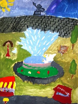 Числова София, 8 лет, Мирнная жизнь,б.,  гуашь, г. Волгоград