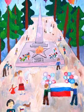 Шабальская Мария, 8 лет, На Алее Героев, б., гуашь, ВОДХГ, г. Волгоград 