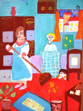 Андрейчук Екатерина, 11 лет, Удивленная Фрекен Бок, б., гуашь, ДХШ №3, г.Тольятти
