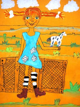 Андриянова Яна, 8 лет, Моя любимая Пеппи, б.,смеш.техн., ДШИ №1, г.Волгоград