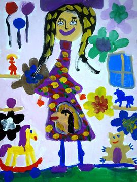 Белякова Ксения, 7 лет, Пеппи, б., гуашь, ВОДХГ, г.Волгоград