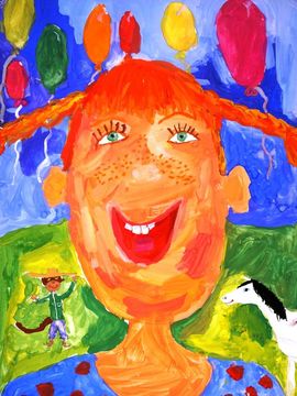 Рябчук Юлия, 7 лет, Пеппи длинныйчулок, б., гуашь, ДШИ ''Гармония'', г.Волжский