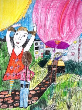 Степаненко Лида, 7 лет, Пеппи длинныйчулок, б., смеш.техн., Детская изостудия ''Радуга'', г.Ахтубинск