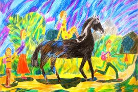 Стешенко Анастасия, 7 лет, Пеппи идёт в поход, б. цв.кар., ДШИ ''Гармония'', г.Волжский
