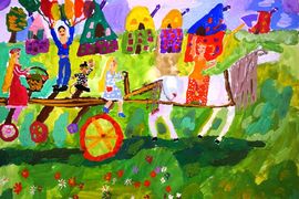 Татарова Дарья, 8 лет, Праздник там, где Пеппи!, б., гуашь, ДШИ ''Гармония'', г.Волжский