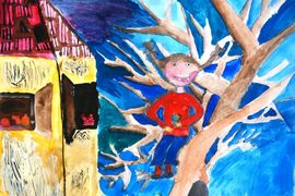 Тереза Лиликова, 11 лет, Пипи на дереве, б., смеш.техн., Основная худ.школа, г.Плзень, Чехия