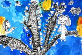 Фиалова Дениса, 8 лет, Ребята из Буллербю, б., смеш.техн., Основная худ.школа, г.Плзень, Чехия