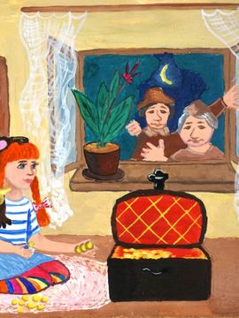 Шубина Анна, 14 лет, Пеппи длинныйчулок, б.,гуашь, ДЮЦ ТЗР, г.Волгоград