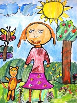 Бурешова Тереза, 7 лет, Пипи с котом, б., цв.кар., Основная худ.школа, г.Плзень, Чехия