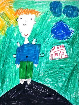 Ерченко Валерия, 6 лет, Карлсон на крыше, б., смеш.техн., Студия раннего развития ''Радость'', р.п. Нововаршавка, Омская обл.