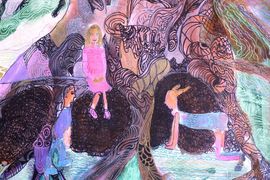 Задворнова Марина, 12 лет, Пеппи в пещере, б., смеш.техн., ДШИ, с.Лузино, Омская обл.