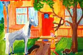 Заец Татьяна, 11 лет, На вилле ''Курица'', б., гуашь, ДХШ ''Гармония'', г.Волжский