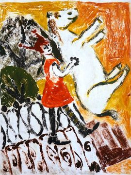 Зеленцова Екатерина, 12 лет, Пеппи длинныйчулок, б., монотипия, Любинская ДХШ, Омская обл.