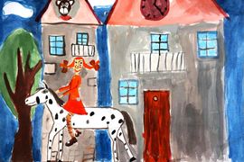 Кирюхина Александра, 9 лет, Пеппи длинныйчулок, б., акварель, ДЮЦ ТЗР, г.Волгоград