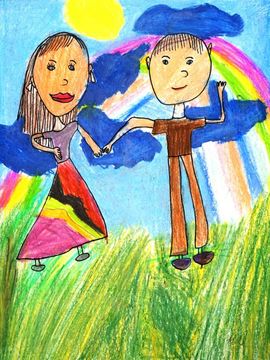 Клементова Анна, 6 лет, Друзья, б., цв.кар., Основная худ.школа, г.Плзень, Чехия