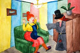 Комов Вячеслав, 12 лет, Приведение с мотором, б., акварель, ст. Нехаевская, Волгоградская обл.