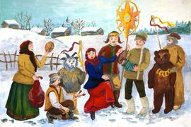 Баранник Анна, 14 лет,  Колядки, б., гуашь, ДШИ №34, г. Северодвинск