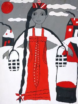Бекшаева Екатерина, 9 лет, Русская красавица, тон. б., гуашь, ДХШ №3, г. Пенза