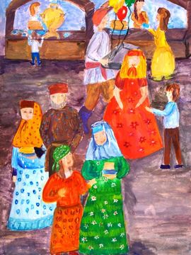 Бутахир Айа, 11 лет, Ярмарка, б., гуашь, ДШИ им. М.П. Максаковой, г. Астрахань
