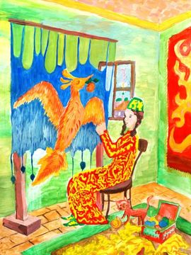 Гладов Григорий, 12 лет, Мастерица за работой, б., гуашь, МБОУ ДОД ДШИ им. М. П. Максаковой, г. Астрахань
