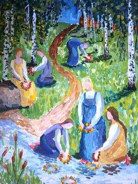 Гордеева Олеся, 15 лет, У ручья, б., гуашь, ДХШ №3, г. Пенза