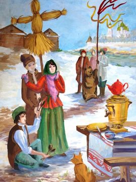 Дворникова Ангелина, 12 лет, Масленница, б., гуашь, ДШИ №2, г. Астрахань
