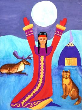 Драгунова Екатерина, 14 лет, Полярная ночь, б., гуашь, МБОУ ДОД ДХШ, г. Мурманск