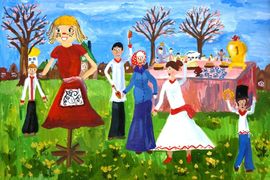 Ефименко Анастасия, 11 лет, Масленица, б., гуашь, ДХШ №1, г. Астрахань 