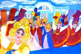 Калугина Анастасия, 16 лет, Омский фестиваль, б., гуашь, МОУ ДОД ДШИ, р. п. Нововоршавка, Омская обл