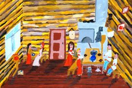 Клеузова Виктория, 11 лет, В горнице, б., гуашь, ДШИ №5, преп. Игушкина Е.В.