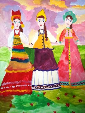 Корачунова Ирина, 7 лет, Песнь, б., гуашь,ВОДХГ, г. Волгоград.