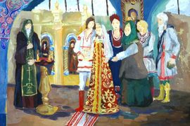 Коробовцева Карина, 13 лет, Венчание, б., гуашь, ДХШ №3, г. Пенза