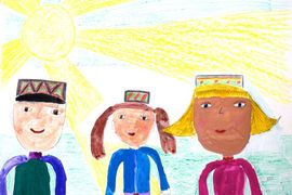 Крохалёва Анжелика, 6 лет, Мы из Башкирии, б., цв. карандаши, ЦДТ Биктырыш, г. Уфа