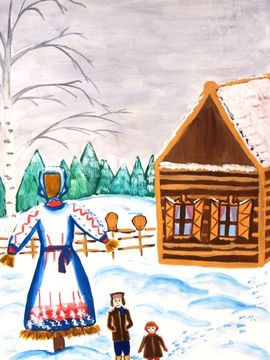 Крячкова Анастасия, Масленица, б., гуашь, ДШИ, г. Краснослободск