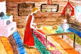 Кугушева Алина, 11 лет, Ох блиночки мои!, б., гуашь, ДШИ им. М.П. Максаковой, г. Астрахань, преп. Хаджи-Муратова Г.Р.