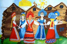 Петренко Алина, 10 лет, Весёлый хоровод, б., гуашь, ДХШ, г. Мурманск