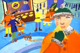 Подгорнов Александр, 9 лет, Масленица, б., гуашь, ДХШ, г. Мурманск